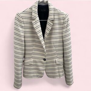 Brand New Zara Women's Beige and Black Striped Blazer